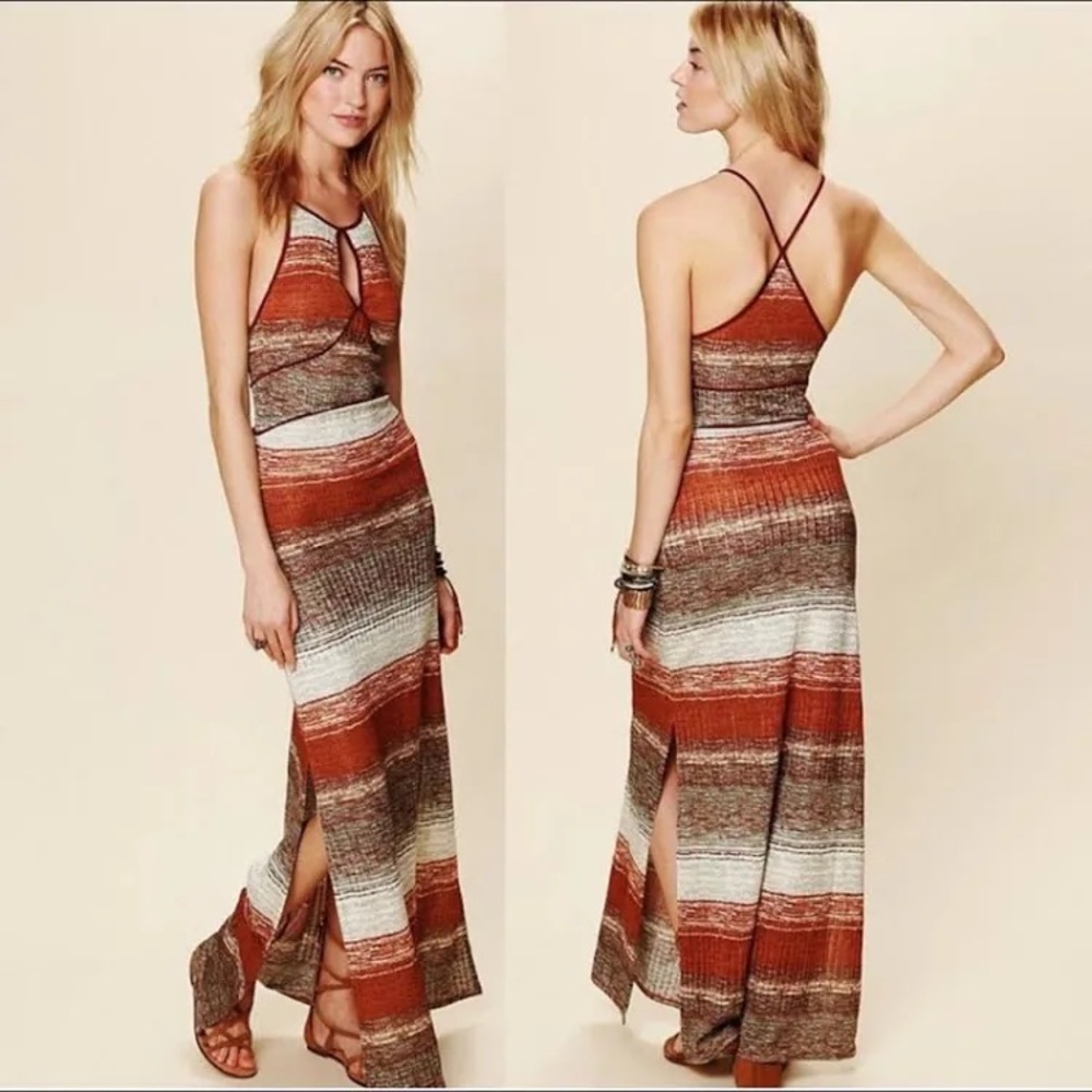 Free People Multicolor Striped Maxi Dress